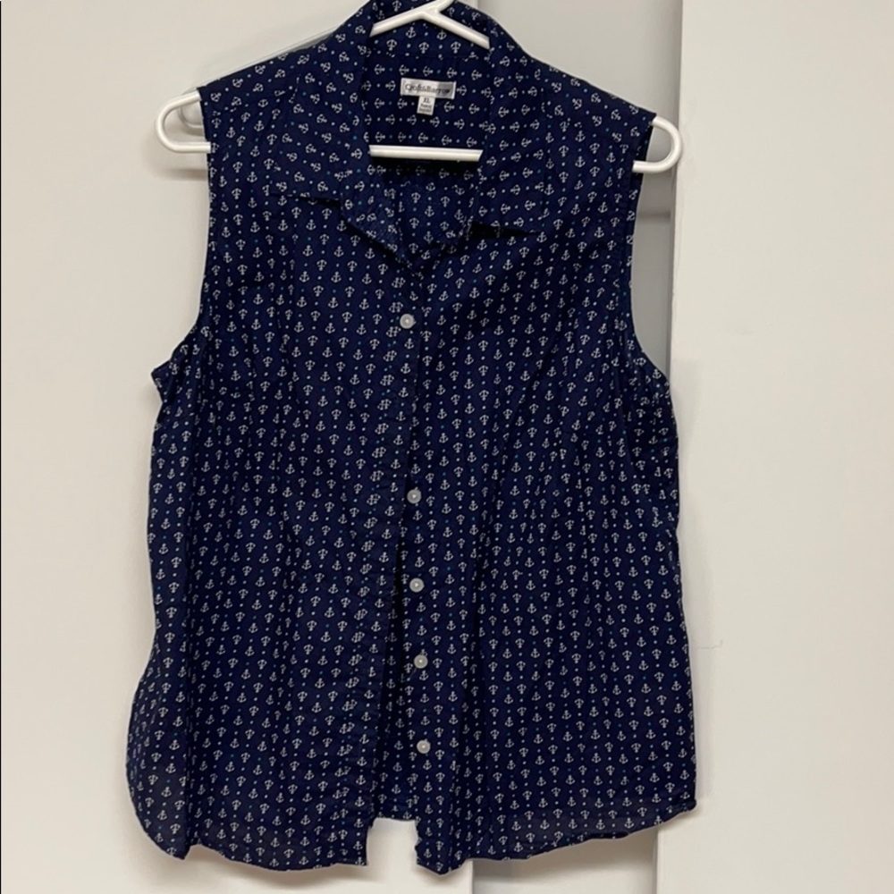 Croft & Barrow Anchor Button Up Tank Top